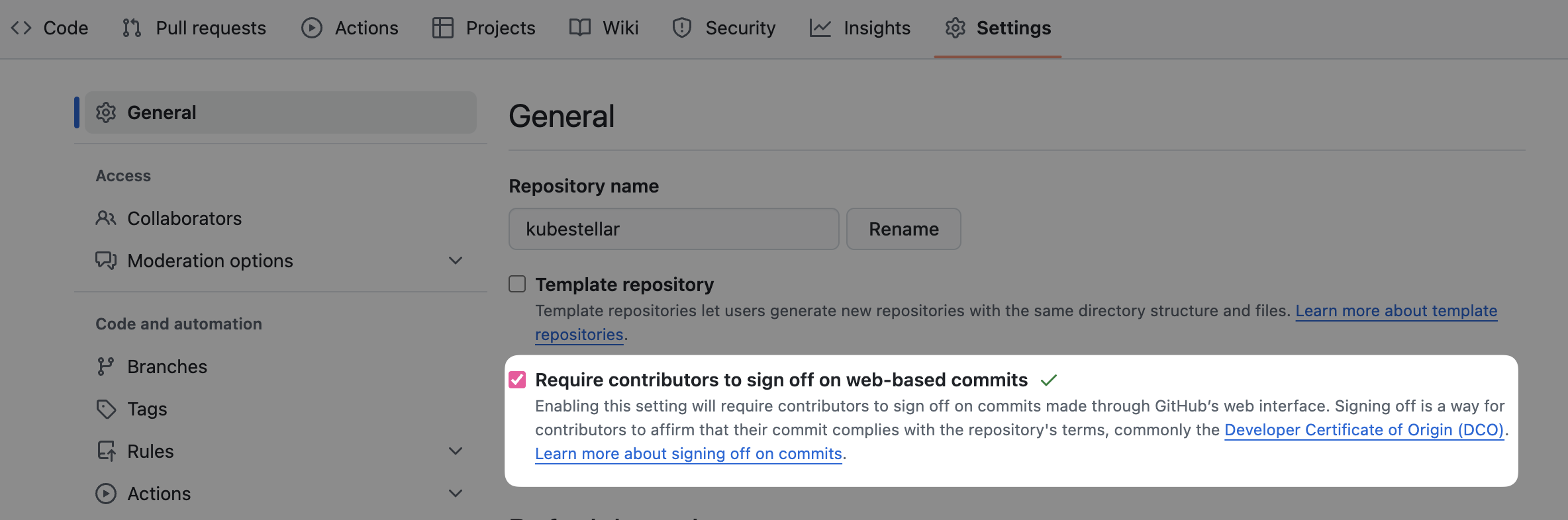 signoff-via-github-ui